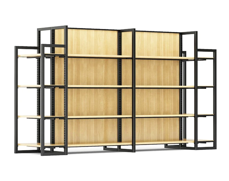 Commercial store display shelving wooden gondola for shop