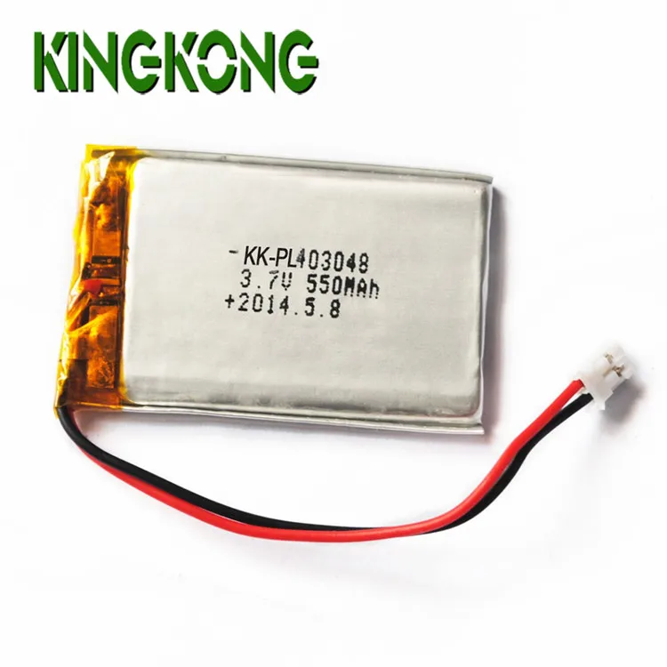 No memory effect 3.7V 550mAh rechargeable polymer lithium battery