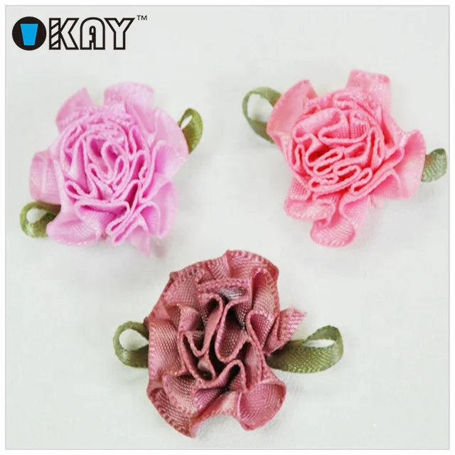 Wholesale Custom Polyester Satin Flowers Ribbon Bowknot For Garment