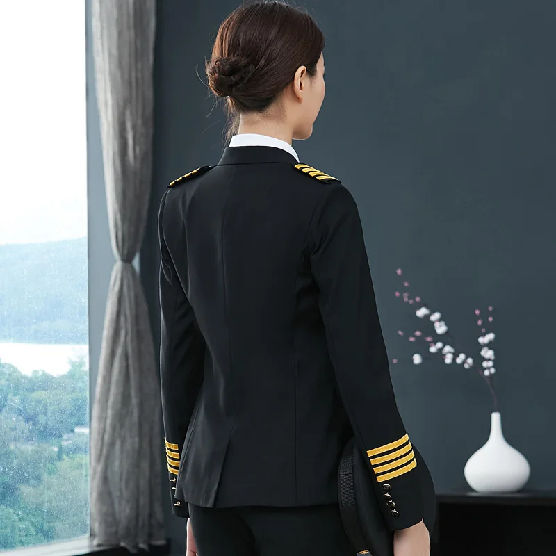 Wholesale Airline Aviation Black Women Pilot Uniform high quality