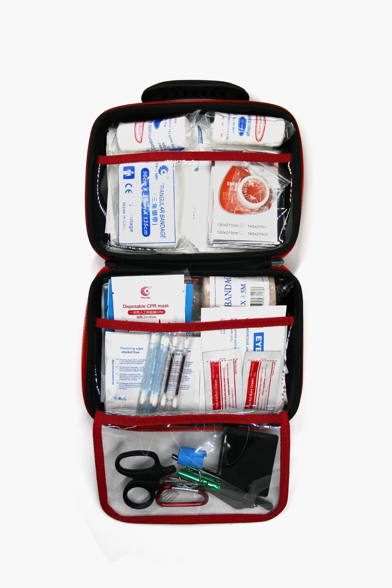 Factory wholesale medical eva first aid kit hard carry case for home, hotel ,school, etc.