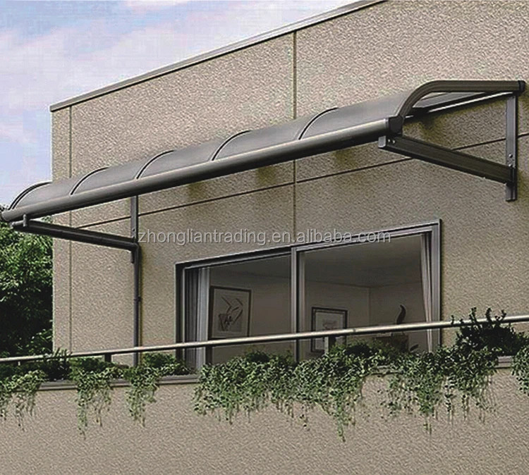2022 Hot sales Shade pc material front glass door canopy