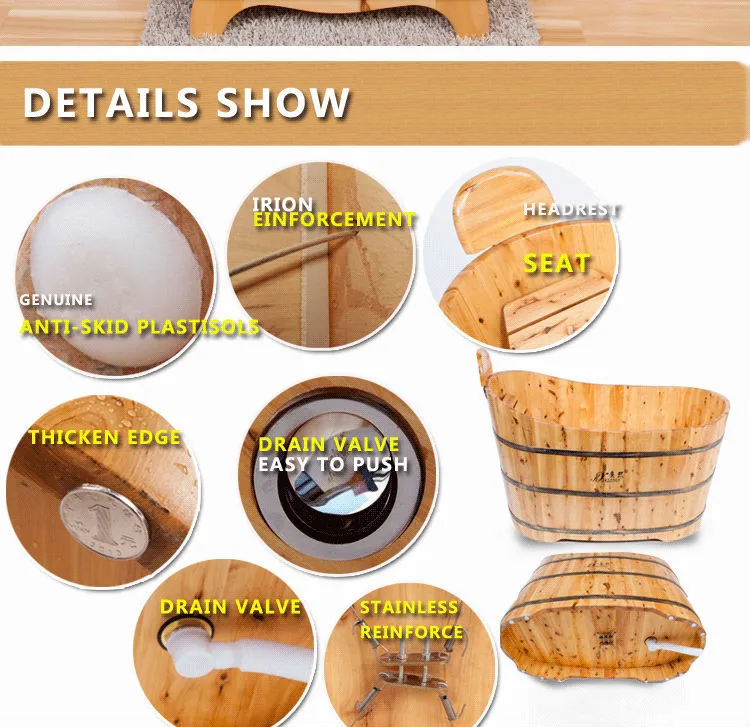 Wooden bathtub,wooden bath barrels,cedar wood spa tub