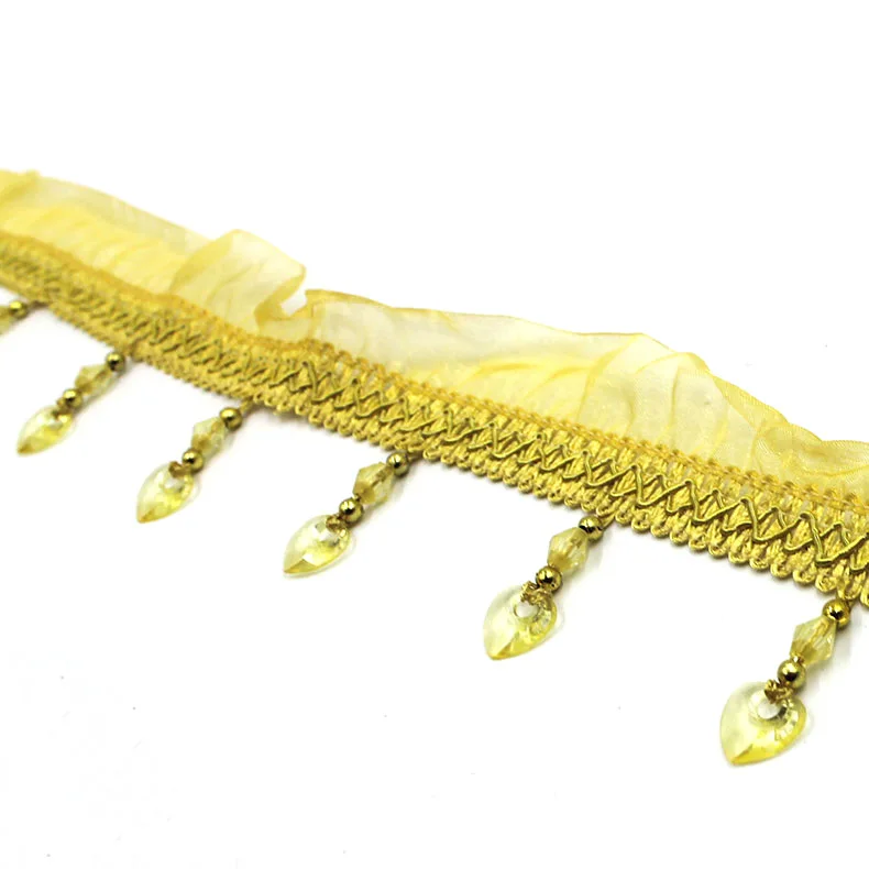 Cheap Price Heart-shaped  Beaded Curtain Tassel Fringe Trim, Beaded Fringe Trimming