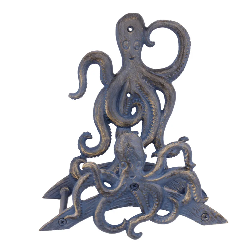 Antique octopus shaped metal hose holder for garden decoration