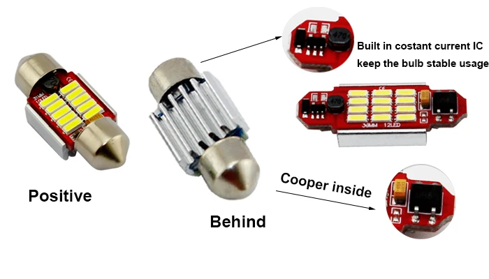 29mm 31mm 4014 CHIP C5W 293 12v canbus festoon led car light 3W canbus auto bulb