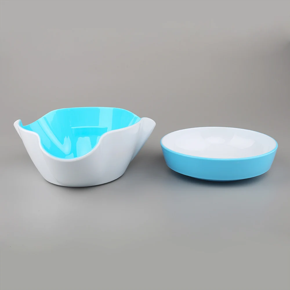 Уникальный дизайн, треугольная пластиковая миска для еды с тарелкой для egusi