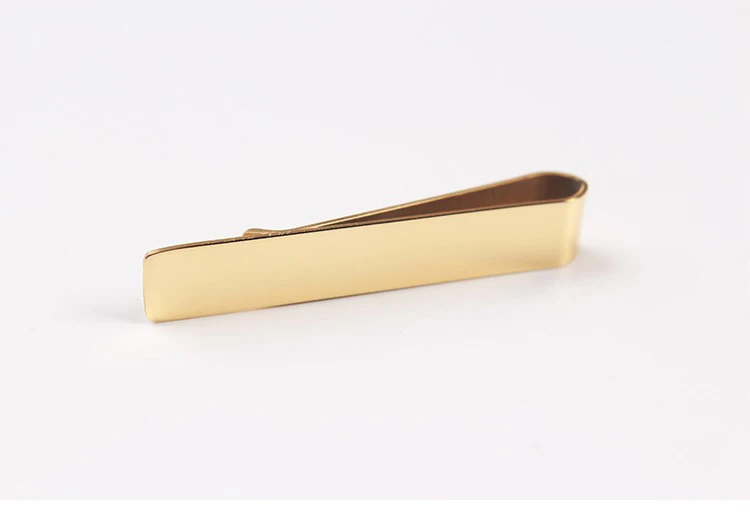 Custom Logo Men Tie Clip , Gold Silver and Black Classic Tie Bar