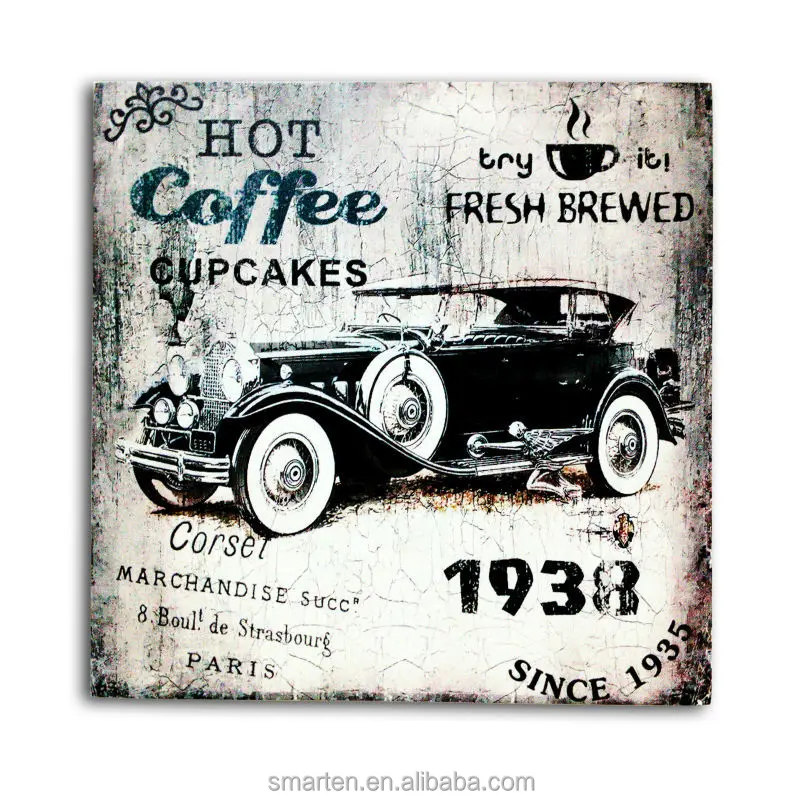
Customize Shabby Chic Decorative Items Coffee Shop Interior Wholesale Wood Plaque Blank 