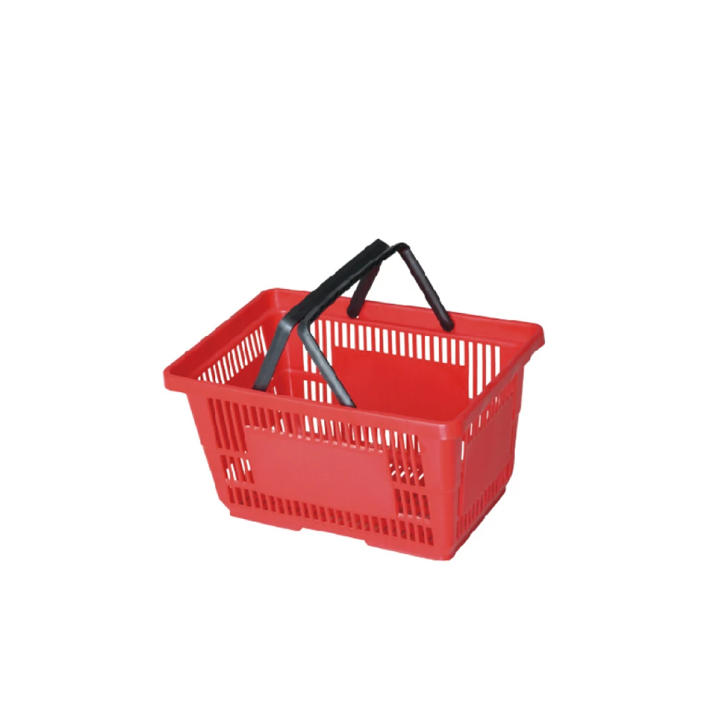 customized color plastic shopping basket with wheels