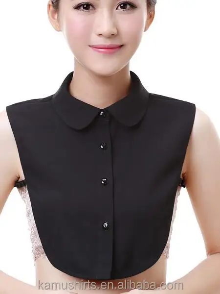 Girls Women Peter-Pan Collar  Half Shirt Blouse