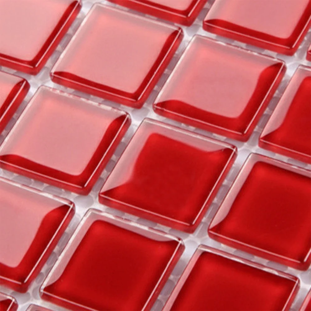 red crystal glass mosaic tiles for kitchen backsplash decoration