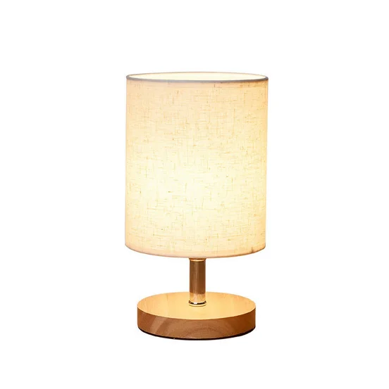 Современный маленький ночник деревянная Ткань простой Настольный светильник для спальни