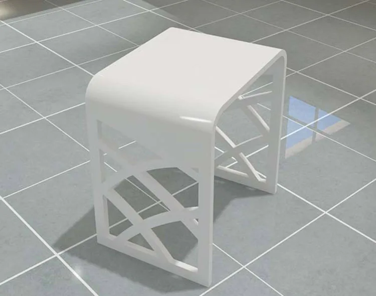 KC-01 bathroom shower seat shower bench freestanding solid surface resin stone shower stool