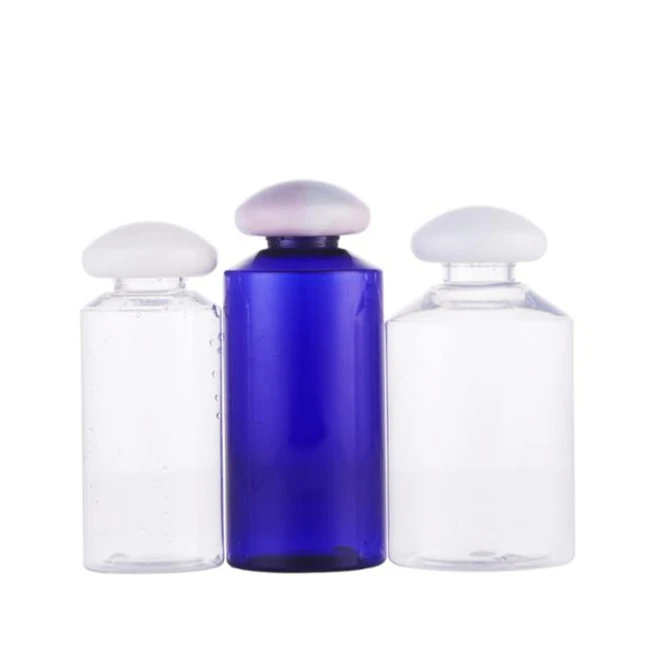 Competitive price Round mushroom cap PET skin care cosmetic Plastic Lotion Shampoo bottle