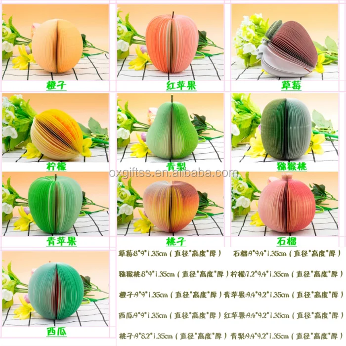OXGIFT Wholesale vegetables fruit custom memo pad sticky notes