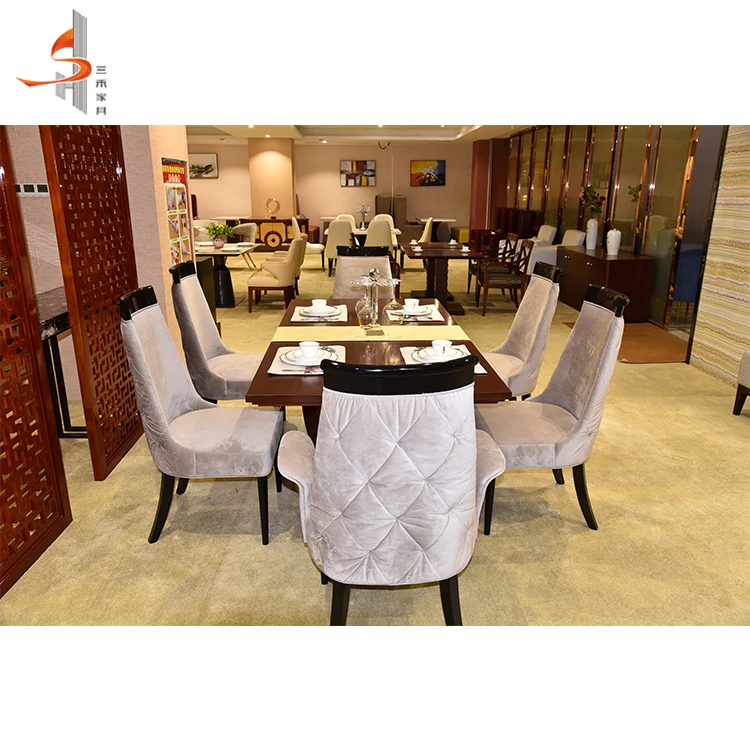 6 Piece french dining room sets modern hotel restaurant indoor dining room table furniture set