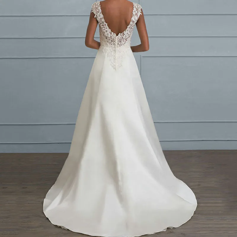 off shoulder design white color Wedding Dress with different size 256470