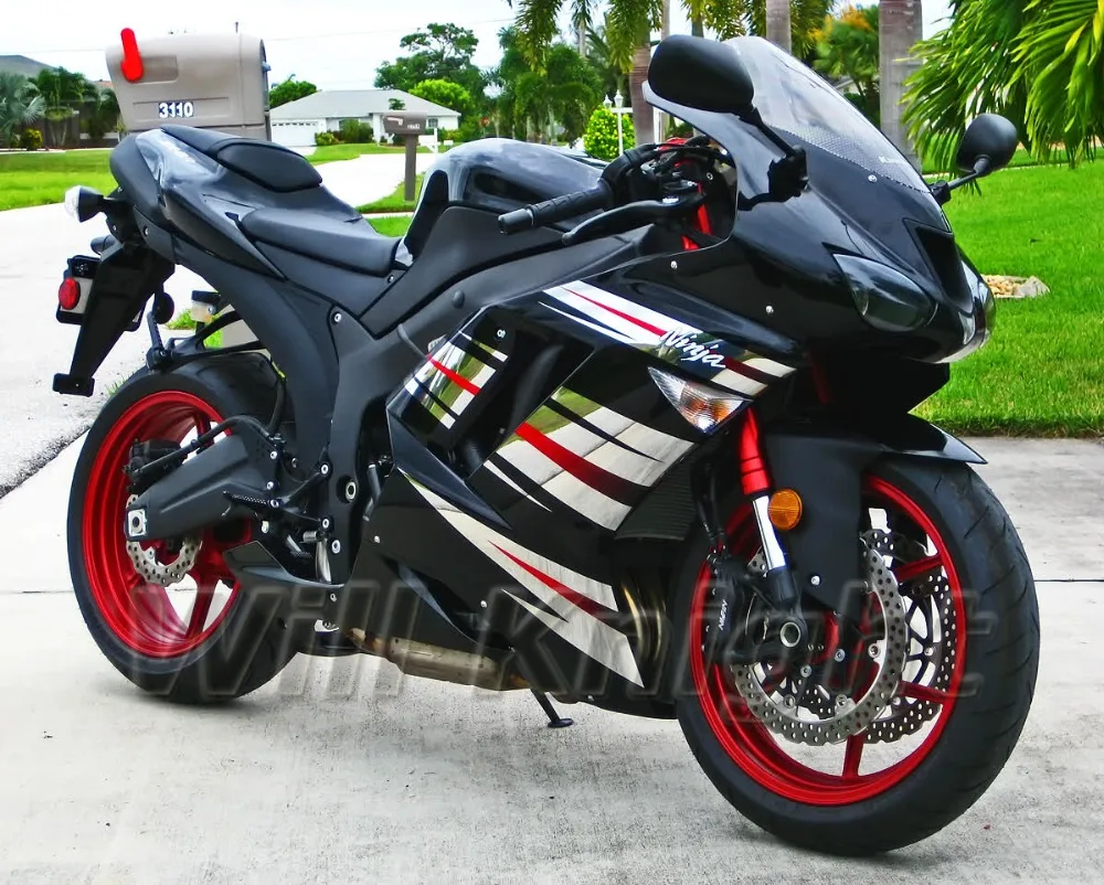 Fairing Kit For Kawasaki Ninja 636 ZX6R ZX-6R 07 08 ABS Plastic Motorcycle bodywork kit Black Silver