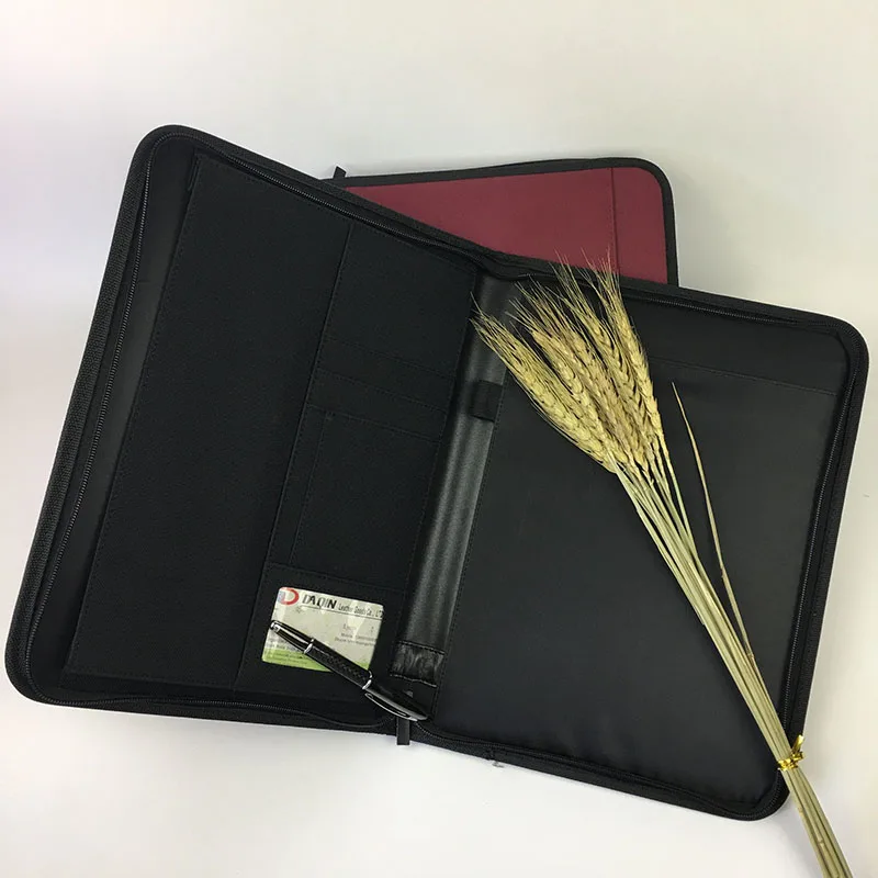 Professional Executive PU Leather Padfolio Organizer Portfolio Folder With Pen Holder, Portfolio File Folder