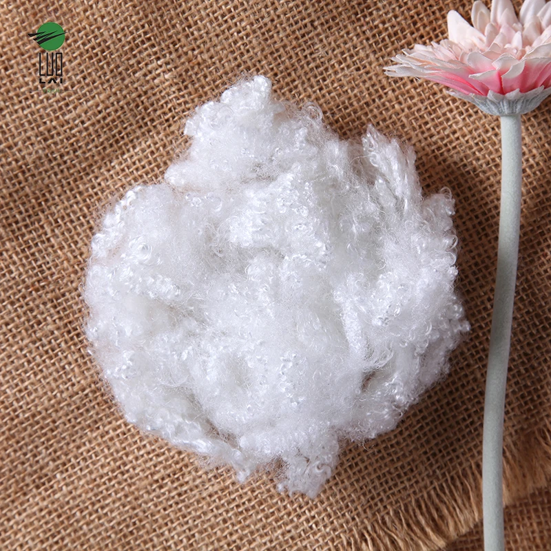 Low price of 100% Polyester 7dx64mm hollow conjugated siliconized recycled fiber in bales for filling pillows with high quality
