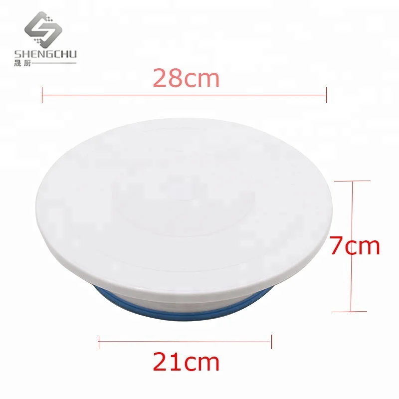  Hot selling baking cake stand decorating tools plastic Cake turntable with color box