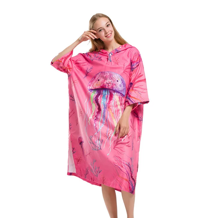 
Swimming And Outdoor Sports Microfiber Towel Surf Poncho Wet Suit Changing Robe With Custom Logo 