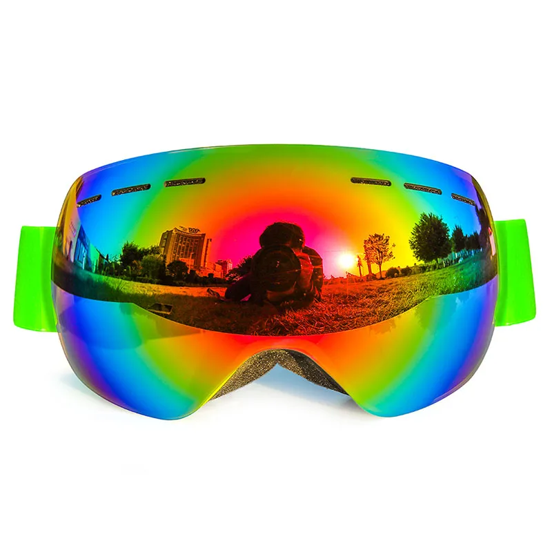 Top selling Magnetic anti-Impact frameless snowboard glasses snow sunglasses mirrored lens ski goggles