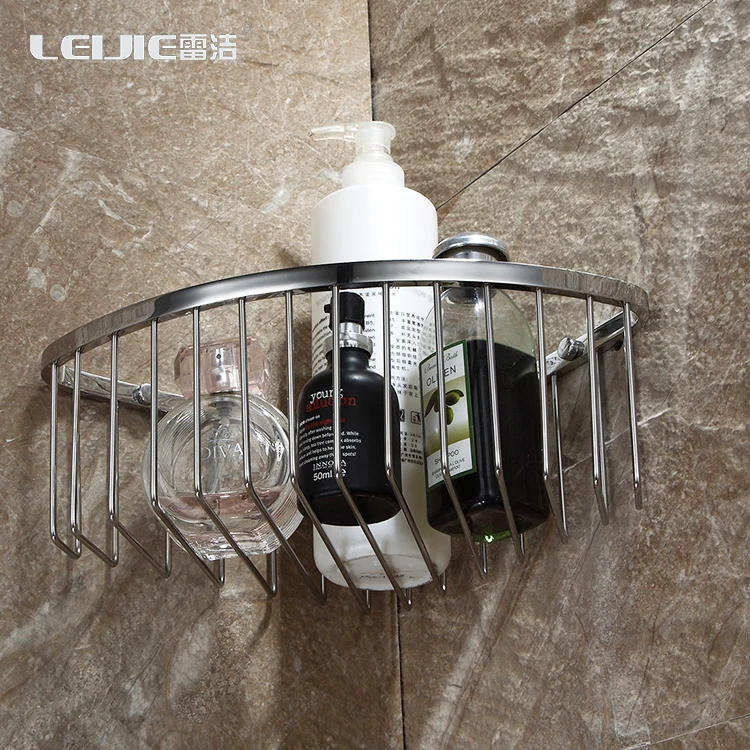 Hot Sell Wall Mount Storage Mesh Shower Bath Caddy Corner Basket