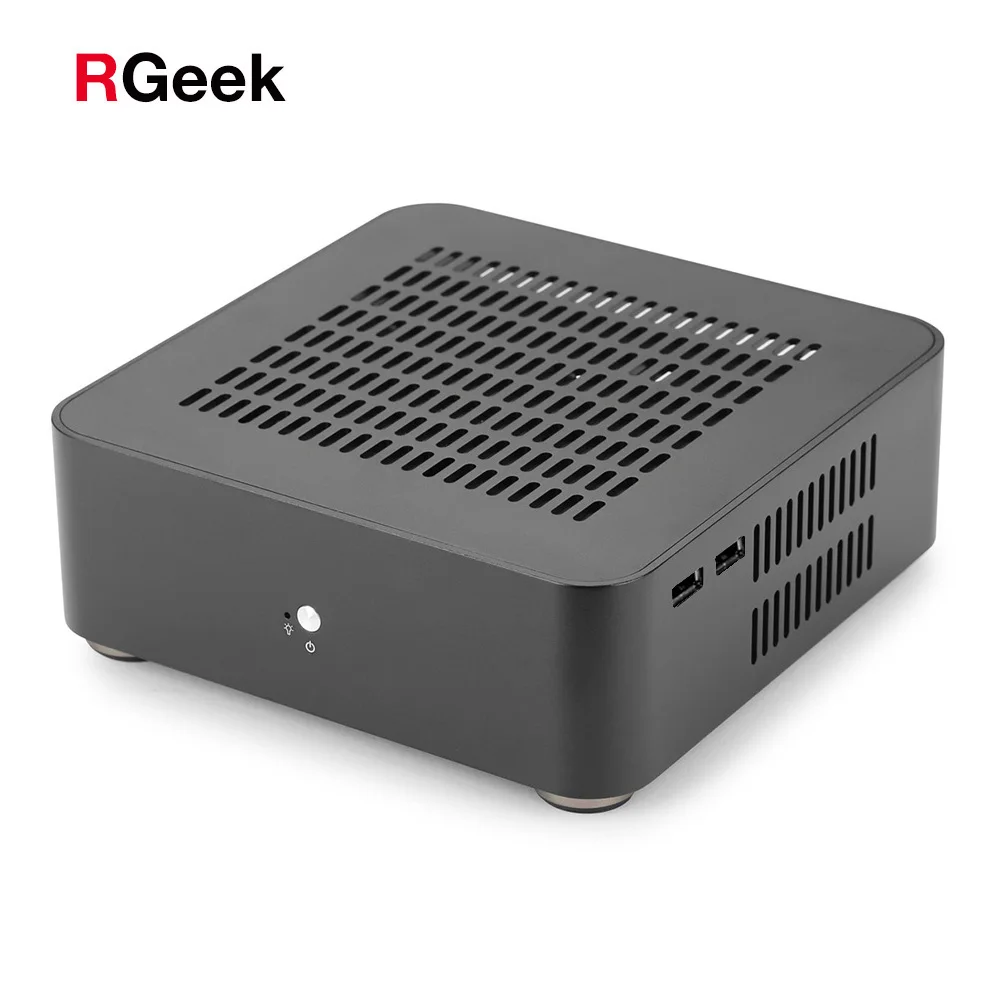 Тонкий корпус RGeek L65S Mini ITX, алюминиевый корпус для htpc, корпус для мини-ПК USB 2,0, корпус для HTPC