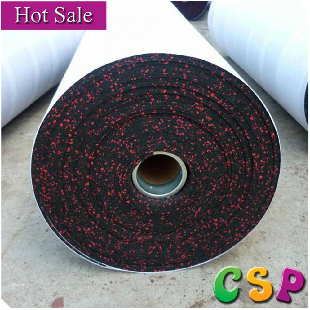 no smell cheap noise reduction gym rubber floor mat , rubber roll mat for fitness crossfit center