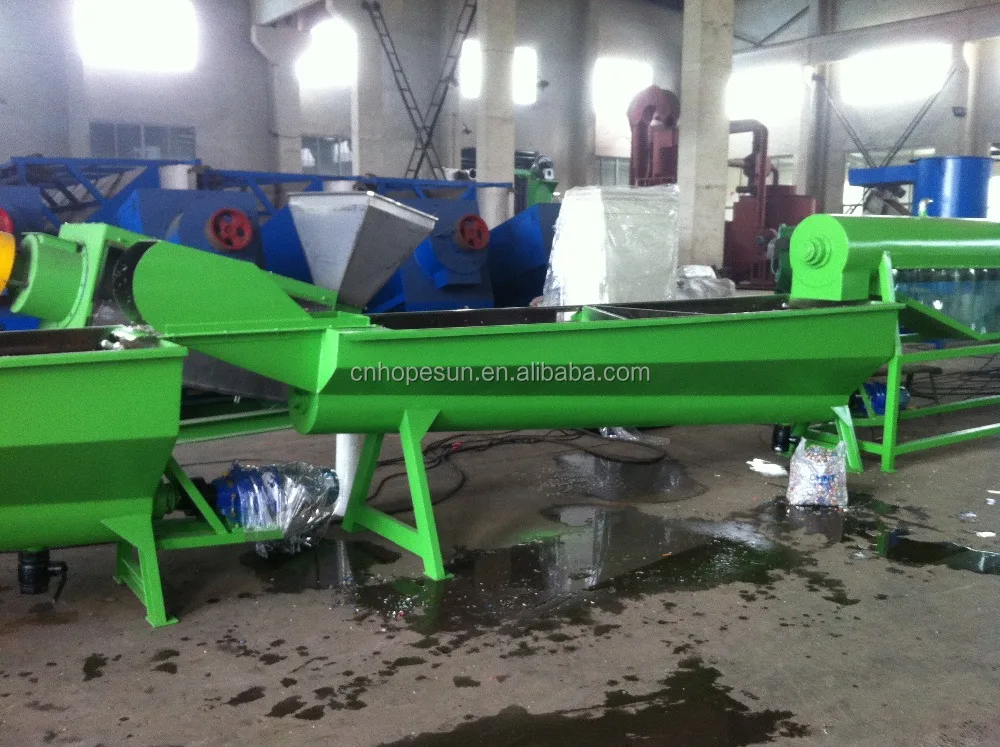 pet bottle crushing washing drying recycling line