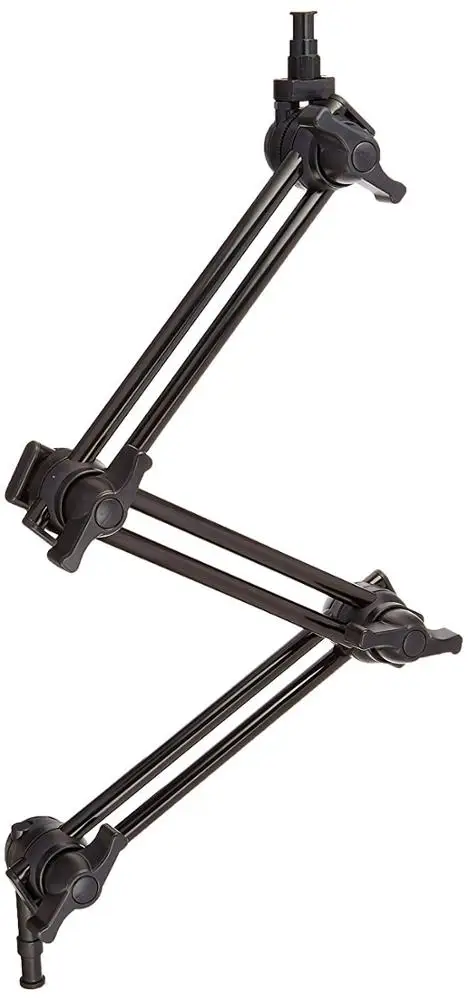 3 Section Double Articulated Adjustable Magic Arm Camera Mount Bracket, 5/8" Stud with 3/8" Screw Thread Hole