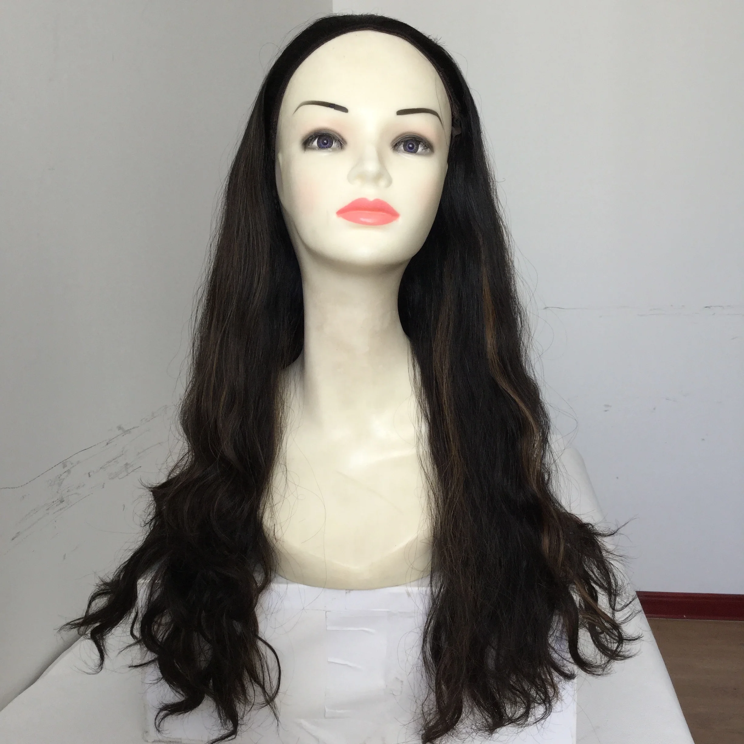 Luxury Beauty Wig Factory Long Length Body Wave European Human  Virgin  Hair Band Fall Jewish Wigs With Kosher Certificate