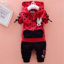 baby girls clothing sets cartoon minnie mouse 2015 winter children s wear cotton casual tracksuits kids