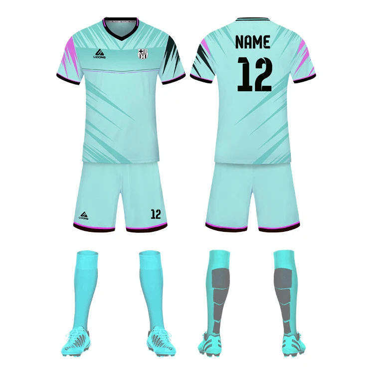 
Wholesale Custom Cheap Full Set Soccer Jersey Oem Youth Football Uniforms 