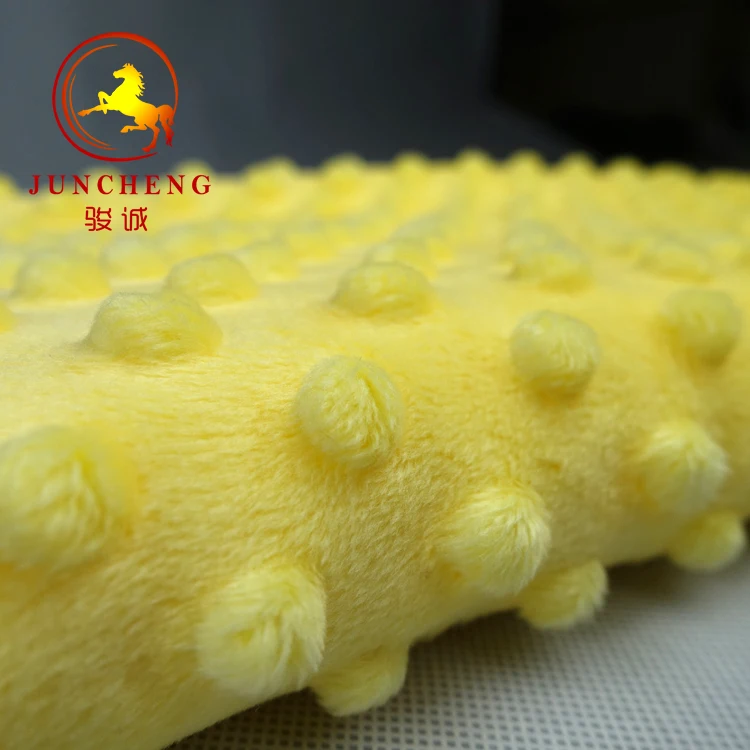 Manufacturer Supplier high quality simple style plain yellow color buy minky dot velvet fabric