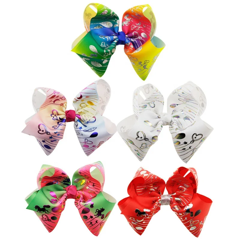 Новый дизайн 6 дюймов с большим милым бантом, с лентой розовый шар Единорог для милых девочек бант для волос Зажимы