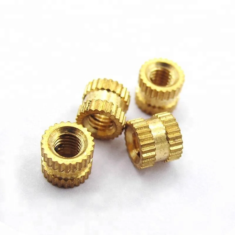 High quality round head brass knurled insert nut