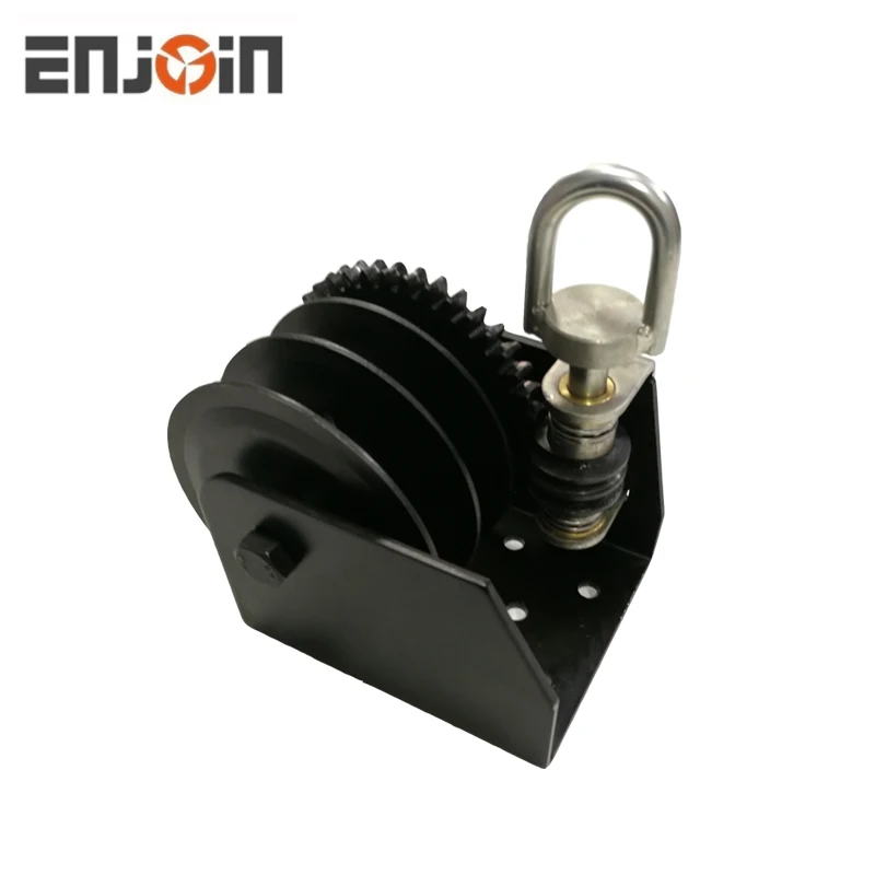 ENJOIN 1500LBS Hand Winch With Brake Worm Gear Trailer Winch