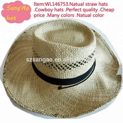Wholesale popular Natural straw hat for man cowboy western