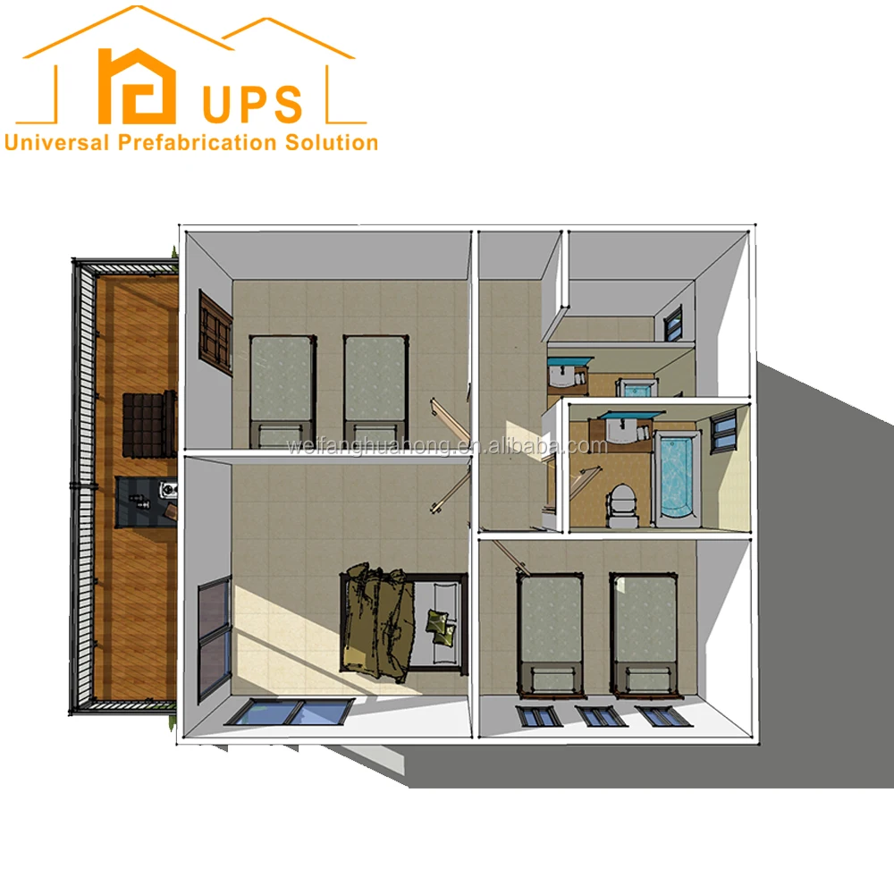 2018 New Two Floors Prefab House Villa with Garage