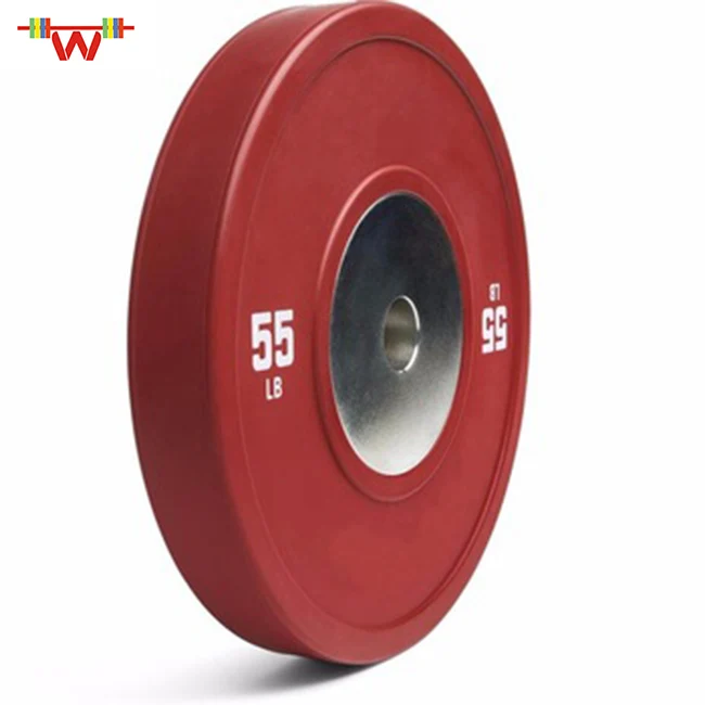 Hot selling durable rubber bumper plate competition barbell weight lifting plates