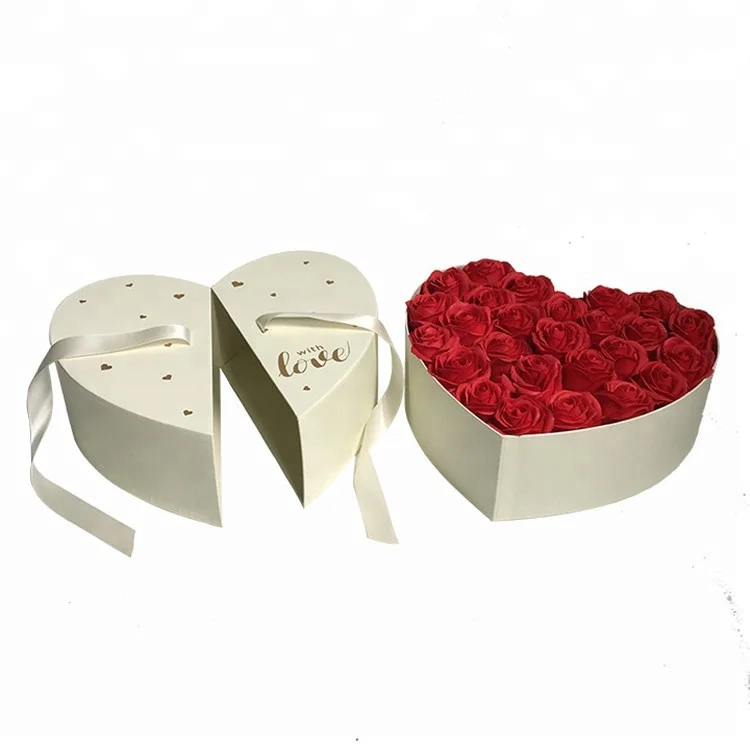 wholesale luxury roses package boxes heart shape flower box for wedding