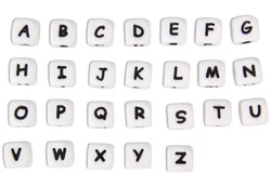 New Design Funny BPA Free Silicone Teething Letter Beads For Jewelry