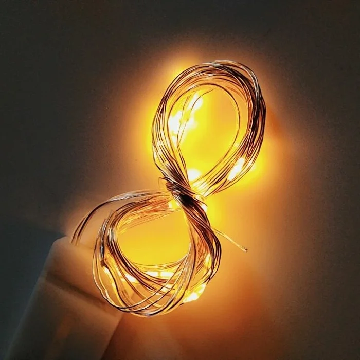 CR2032 кнопочный батарейный медный провод светодиодная сказочная гирлянда