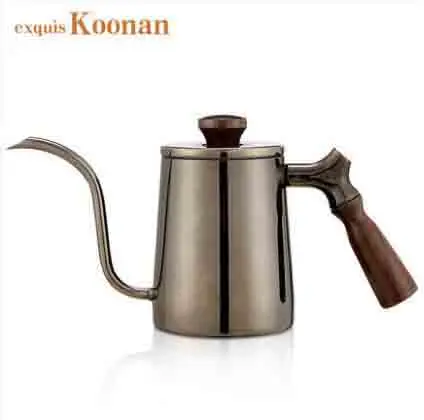 350ML Titanium  dark grey  Poured Coffee Drop Kettle Gooseneck Pot Stainless Steel 304 Coffee Pot Teapot