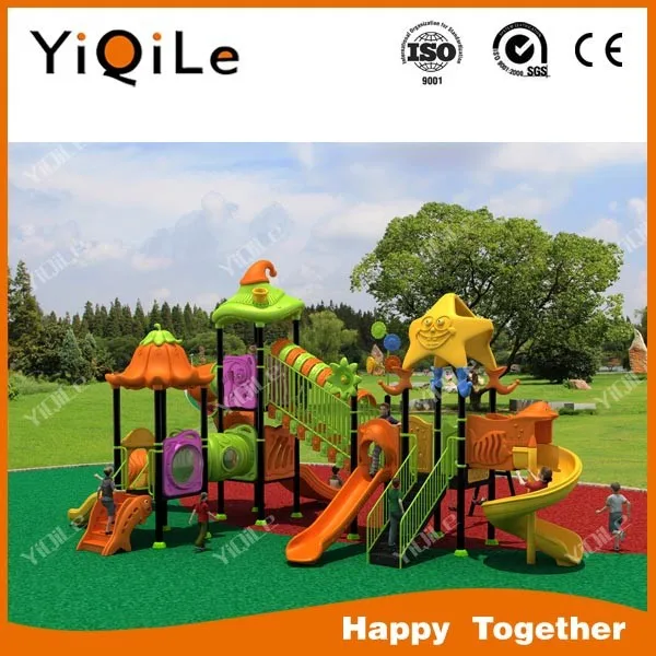 5m long plastic outdoor playground equipment with spiral slide