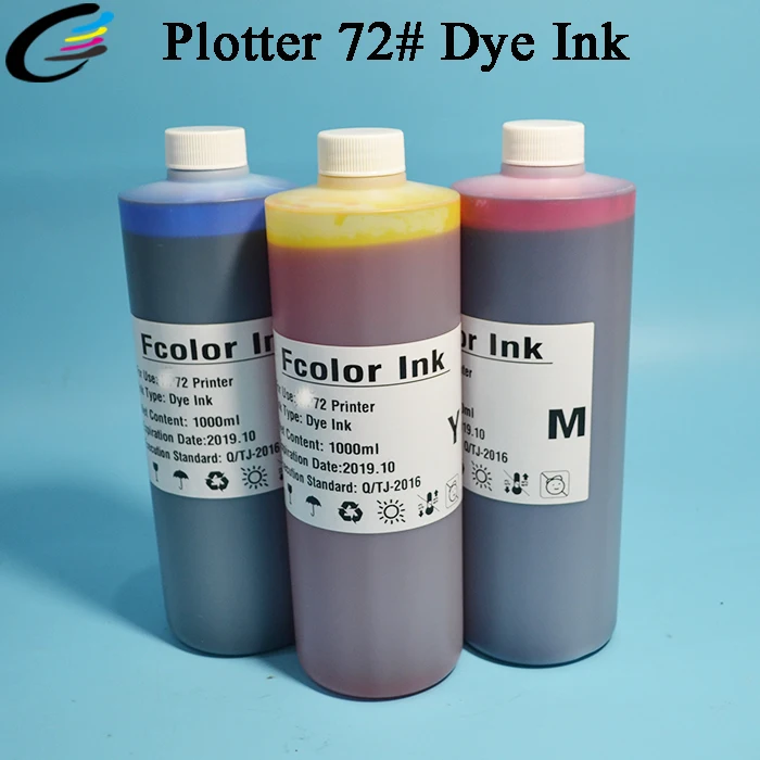 FCOLOR Profession Plotter Dye ink for hp T1120 T2300 T1300 Refill ink Cartridge 72 #