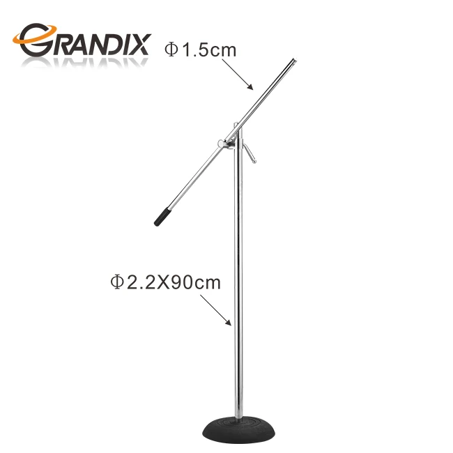 Universal Microphone Stand, Heavy Iron Base Adjustable Black MIC Stand with Large Size Microphone Clip